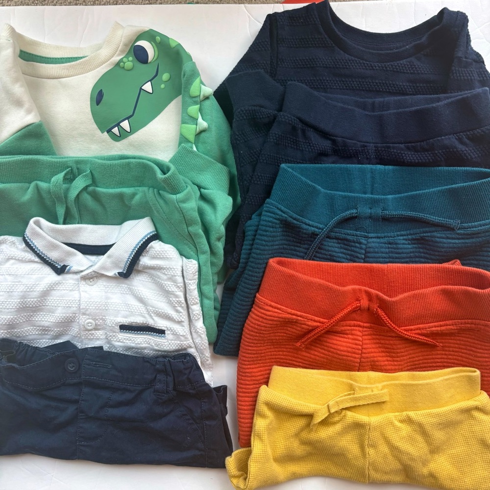 Primark 9-Piece Bundle | Infant Boy 9-12M | Shorts, Pants, Polos, & 2-Piece Sets